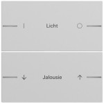 Gira 576276 Wippenset 2-fach individuell passend für Tastsensor 4.70 in Grau matt lackiert (Zubehör) 