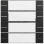Gira 577474 Wippenset 4-fach mit Beschriftungsfeld für Tastsensor 4.70 in Schwarz matt lackiert (Zubehör) 