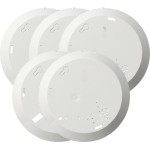 Gira 845000 Set mit 5 Montageplatten in Reinweiß passend für Rauchwarnmelder Dual Q zur einfachen Befestigung 