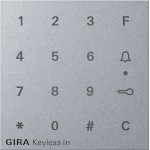 Gira 851326 Gira Aufsatz Codetastatur in Aluminiumfarbe passend für das System 55 Programmübergreifend mit erhöhtem 