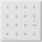 Gira 851366 Aufsatz Codetastatur in Reinweiß passend für das System TX_44 mit erhöhtem Berührungsschutz 