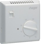Hager EK051 Raumthermostat Bi-Metall mit Schliesser-Kontakt und Ein/Aus-Schalter 