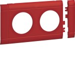 Hager GB080203020 Blende 2-fach Steckdose zu Oberteil 80mm anreihbar halogenfrei rot 
