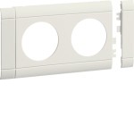 Hager GB080209001 Blende 2-fach Steckdose zu Oberteil 80mm anreihbar halogenfrei cremeweiß 