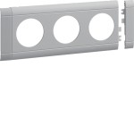 Hager GB080307035 Blende 3-fach Steckdose zu Oberteil 80mm anreihbar halogenfrei lichtgrau 