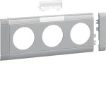 Hager GB080317035 Blende 3-fach Steckdose zu Oberteil 80mm beschriftbar anreihbar halogenfrei lichtgrau 
