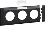 Hager GB080319011 Blende 3-fach Steckdose zu Oberteil 80mm beschriftbar anreihbar halogenfrei graphitschwz 