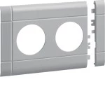 Hager GB10020K7035 Blende 2-fach Steckdose zu BR 100mm anreihbar halogenfrei lichtgrau 