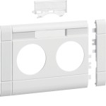 Hager GB10021K9010 Blende 2-fach Steckdose zu BR 100mm beschriftbar anreihbar halogenfrei reinweiß 