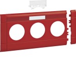 Hager GB10031K3020 Blende 3-fach Steckdose zu BR 100mm beschriftbar anreihbar halogenfrei rot 