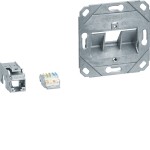 Hager GMKSRJ45C6A1 Anschluss Modul 1x RJ45 Cat. 6a für Zentralscheibe UAE 1-fach halogenfrei 