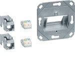 Hager GMKSRJ45C6A2 Anschluss Modul 2x RJ45 Cat. 6a für Zentralscheibe UAE 2-fach halogenfrei 