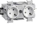 Hager GS20119010 Steckdose 2-fach 45° mit Wago Steck-/Klemmtechnik Frontrastend reinweiß 