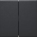 Hager GW2B9011 Wippe 2-fach für Schalter/Taster für Rahmenblende 55 halogenfrei graphitschwarz 