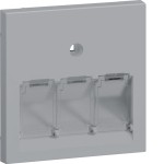 Hager GZUAE3ALAN Zentralscheibe UAE 3-fach für Rahmenblende 55 halogenfrei lack alu 