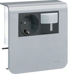 Hager SL20080926D1 Geräteträger Steckdose+PIR zu Sockelleistenkanal SL 20x80mm Dekor Aluminium 