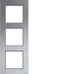 Hager WAD8300ALV Rahmen 3fach senkrecht, A.8, alu matt, Aluminium gebürstet 