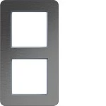 Hager WAD9200ESV Rahmen 2fach senkrecht, C.8, edelstahl matt, Metall gebürstet 