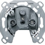 Hager WDF4593 Antennen-Steckdose, Antennendose 3-Loch SAT, TV, FM, Einzeldose 