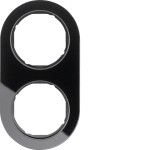 Hager WLD9200GB Rahmen 2fach R.Classic Glas schw geeignet zur Abdeckung von Schaltern oder Steckdosen 
