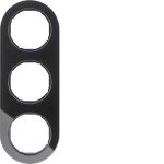 Hager WLD9300GB Rahmen 3fach R.Classic Glas schw geeignet zur Abdeckung von Schaltern oder Steckdosen 
