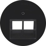 Hager WLF1008BG Zentralstück passend für UAE Standard 2-fach R.Classic Steckdose in schwarz glänzend 