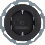 Hager WLS1200BG Schuko-Steckdose mit erhöhtem Berührungsschutz in schwarz glänzend, passend zur Serie R.Classic 