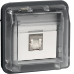 Hager WNA226 UAE Steckdosen-Einsatz 8-polig geschirmt, Kategorie 6, kompatibel mit W.1 IP55, Farbe grau 