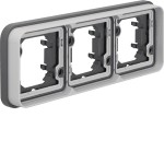 Hager WNA403 Hager Rahmen 3fach waagerecht Unterputz W.1 mit IP55 Schutz, Farbe grau 
