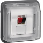 Hager WNA625 Lautsprecherdosen-Einsatz 1F W.1 grau 