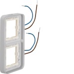 Hager WNA712 2fach blauer Rahmen, beleuchtbar 230 V, passend für Aufputz-Gehäuse W.1 IP55 grau 