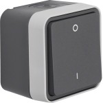 Hager WNC008 Hager Ausschalter 2-polig mit Druck 0 und 1, Aufputz W.1, grau, IP55 