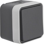Hager WNC010 Kreuzschalter Aufputz mit Steckklemmen, vollflächiger Dichtung, IP Standard 55, 10 A/250 V 