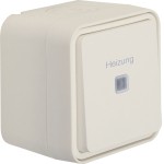Hager WNC016B Kontroll-Wechselschalter Aufputz mit Aufdruck 'Heizung', Schutzart IP55, Farbe polarweiß 