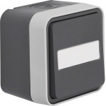 Hager WNC027 Aufputz-Wechsler-Taster W.1 von Hager, beleuchtbar mit blauem LED-Aggregat, Beschriftungsfeld 50x16 mm 
