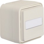 Hager WNC181B Aufputz-Steckdose SCHUKO mit Klappdeckel und Beschriftungsfeld, polarweiß, geeignet für W.1 IP55 