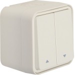 Hager WNC300B Aufputz Jalousie-Serienschalter 1-polig mit Pfeilsymbol, passend für W.1 IP55, Farbe p.weiß 