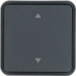 Hager WNT942 Wippe 1fach für Taster BA AP, Bedruckung 2 Pfeile oben/unten, W.1 IP55, grau 