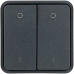 Hager WNT964 Wippe 2fach für Taster BA AP,Bedruckung, oben 0/unten 1, W.1 IP55, grau 