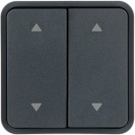 Hager WNT974 Wippe 2fach für Taster BA AP, Bedruckung 2 Pfeile oben/unten, W.1 IP55, grau 