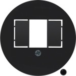 Hager WTF4000BG Zentralstück mit TAE-Ausschnitt 1930 aus Glas in schwarz glänzend 