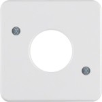 Hager WWF1054PW Zentralstück passend für Drucktaster und Lichtsignal, polarweiß glänzend, wassergeschützt 