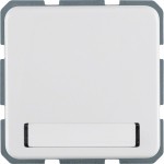 Hager WWS1114PW Steckdose SCHUKO mit Klappdeckel und Beschriftungsfeld, polarweiß glänzend, wassergeschuetzt, Unterputz 