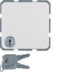 Hager WWS1115PW Steckdose SCHUKO mit Klappdeckel und Schloss, wassergeschützt, Aufputz 