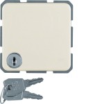 Hager WWS1115WP Steckdose SCHUKO mit Klappdeckel und Schloss, wassergeschützt, Aufputzmontage 