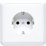 Jung 5520PL Abdeckung für Schuko-Steckdosen mit Rahmen Serie CD cremeweiß 