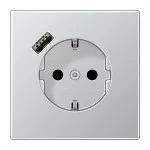 Jung AL1520-18A-L SCHUKO Steckdose 16A 250V mit USB-Ladegerät 1xTyp A integrierter erhöhter Berührungsschutz SAFETY+ Serie LS Aluminium 