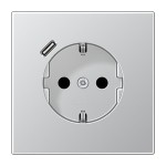 Jung AL1520-18C-L SCHUKO Steckdose 16A 250V mit USB-Ladegerät 1xTyp C integrierter erhöhter Berührungsschutz SAFETY+ Serie LS Aluminium 