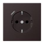 Jung AL1520-18CD-L SCHUKO Steckdose 16A 250V mit USB-Ladegerät 1xTyp C integrierter erhöhter Berührungsschutz SAFETY+ Serie LS dark 