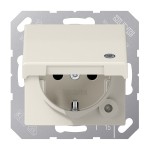 Jung AS1520BFKLKO SCHUKO Steckdose 16A 250V ohne Krallen mit Funktionsanzeige integrierter erhöhter Berührungsschutz SAFETY+ Klappdeckel Thermoplast Serie A 